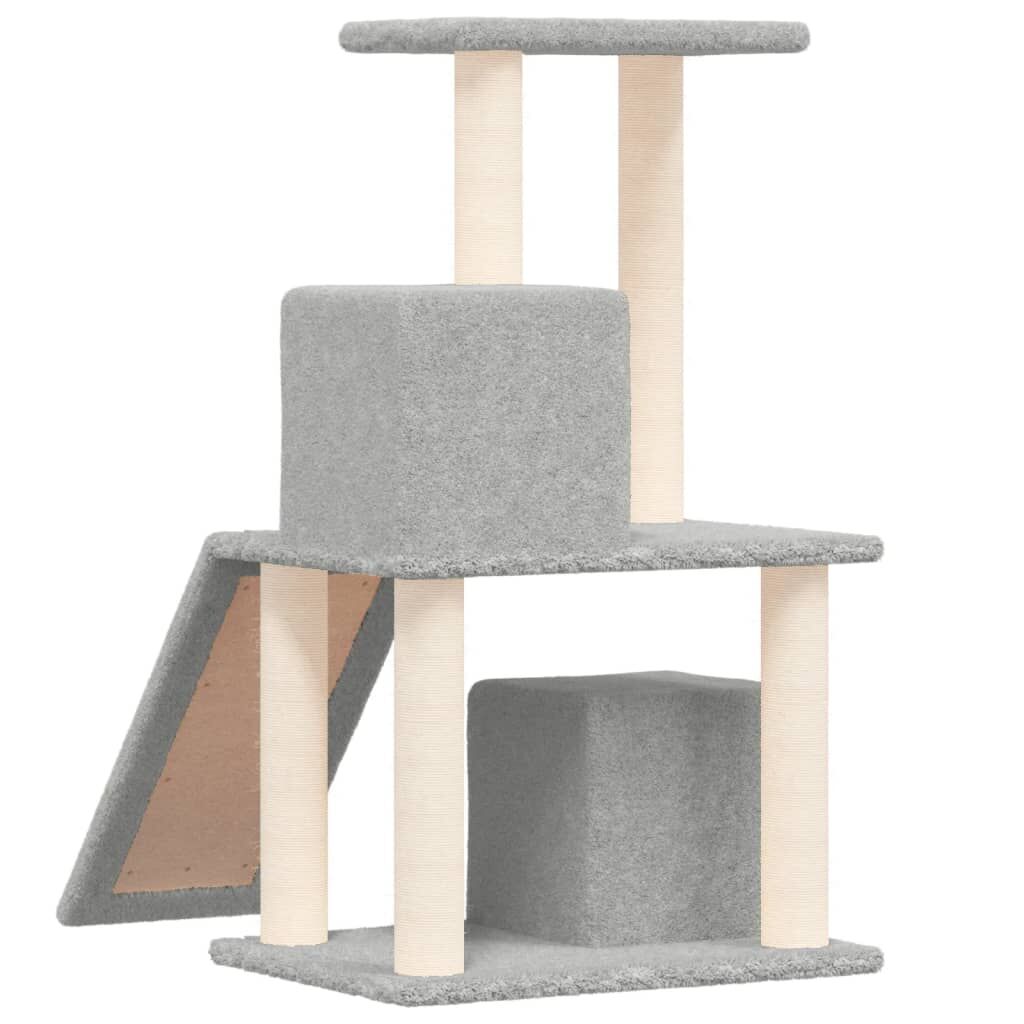 Vidaxl Rascador Para Gatos Con Postes De Sisal Gris Claro 82 Cm_4