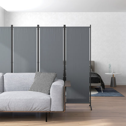 Outsunny Biombo Separador De Ambientes De 4 Paneles Plegable 221x172 Cm Gris_4