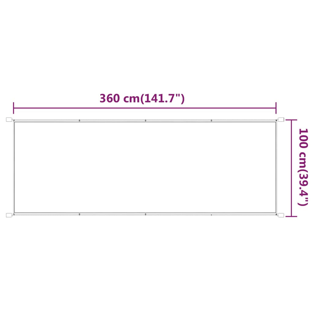 Vidaxl Toldo Vertical Blanco 100x360 Cm Tela Oxford_2