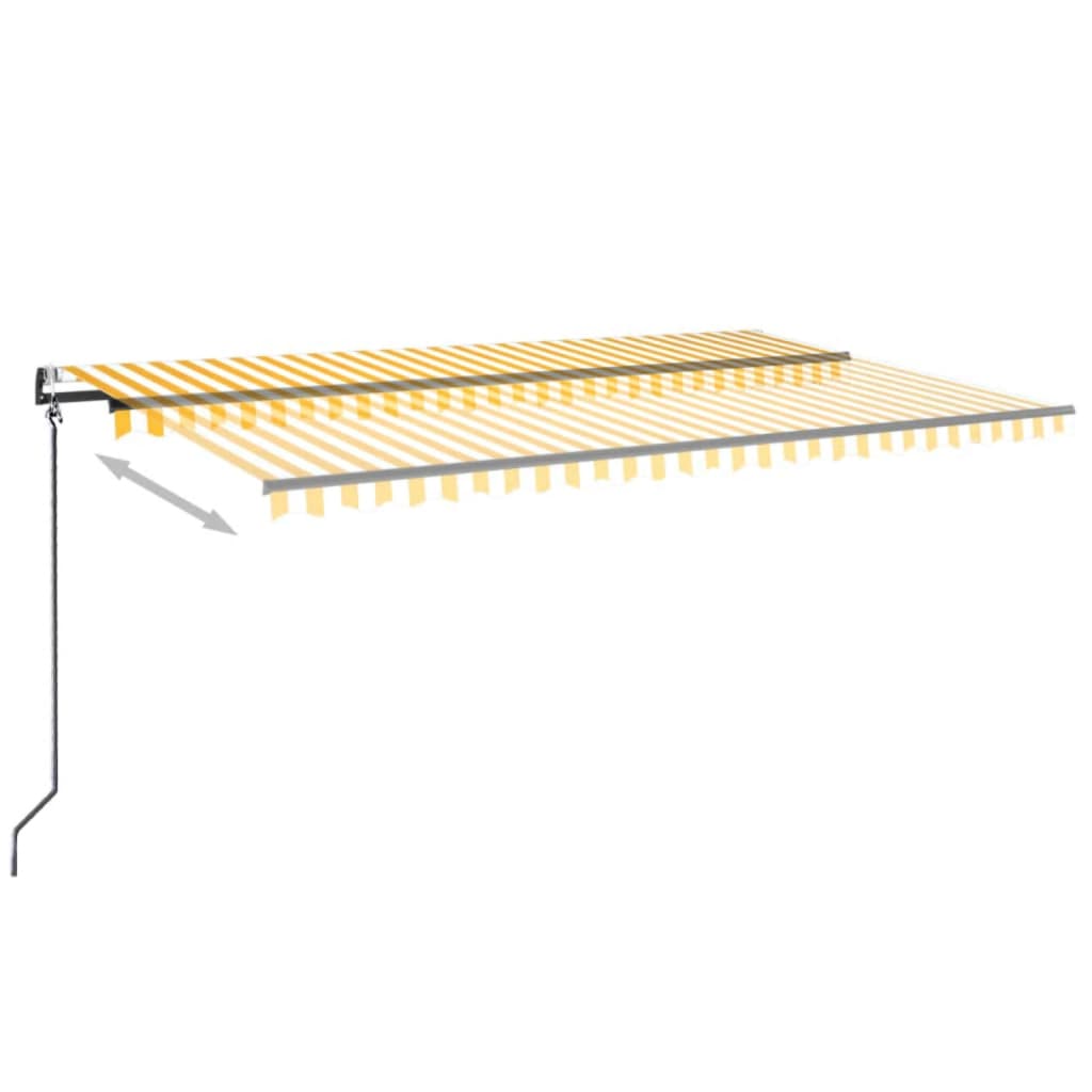 Toldo Retráctil Automático Amarillo Y Blanco 500x350 Cm_2