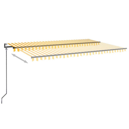 Toldo Retráctil Automático Amarillo Y Blanco 500x350 Cm_2