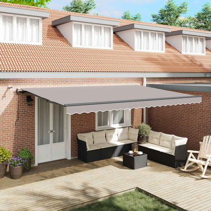 Toldo Retráctil Gris Claro 500 X 300 Cm Poliéster_1