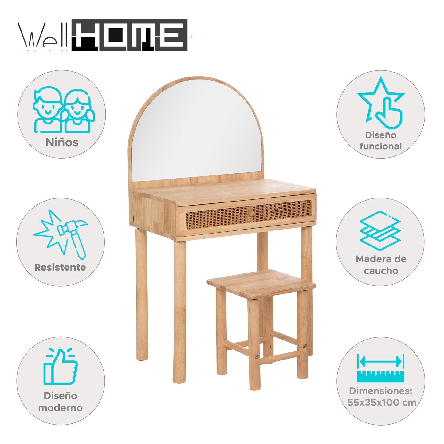 Well Home - Tocador + Taburete De Campo_1