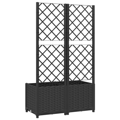 Jardinera De Jardín Con Enrejado, Color Negro, 80 X 40 X 136 Cm, Pp_3