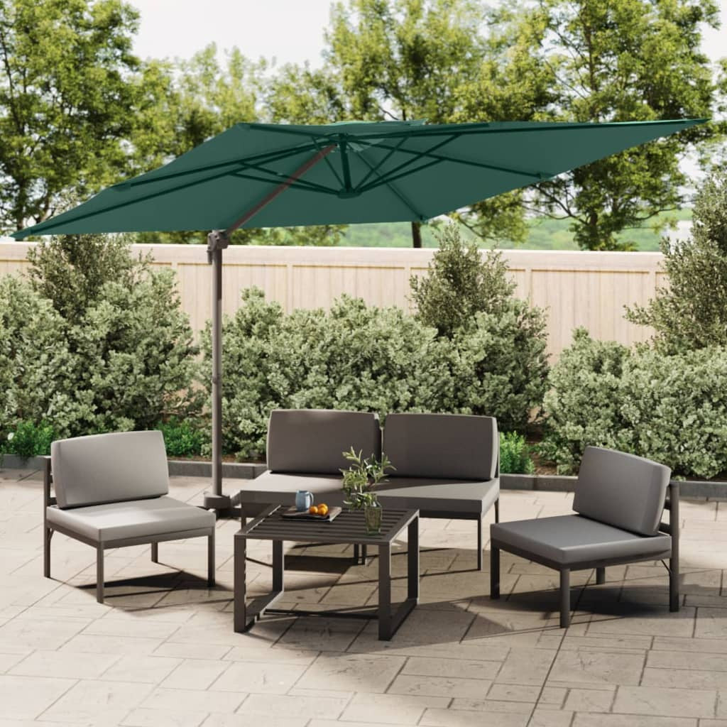 Vidaxl Sombrilla Colgante De Doble Techo Verde 400x300 Cm_1