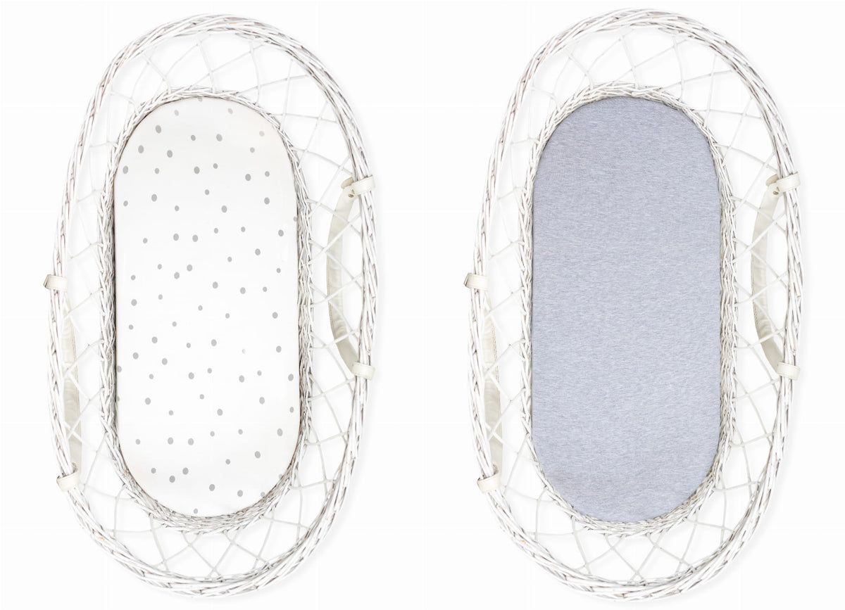 Pack 2 Bajera Capazo Algodón Grey Dots-melange Light Grey_0