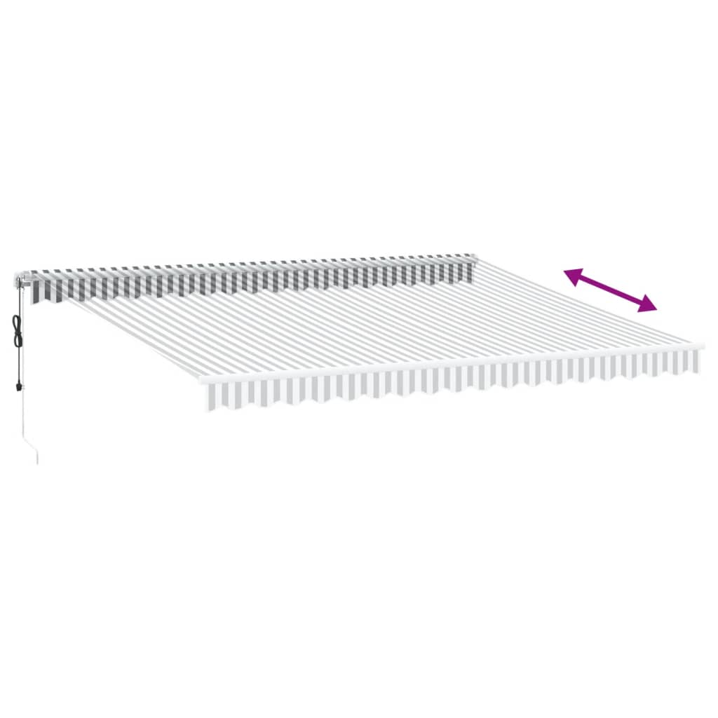 Toldo Retráctil Automático Gris Antracita Y Blanco 450x350 Cm_4