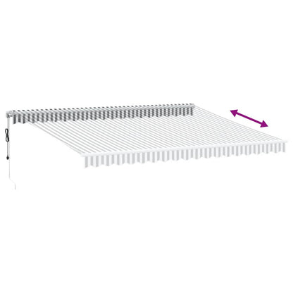 Toldo Retráctil Automático Gris Antracita Y Blanco 450x350 Cm_4
