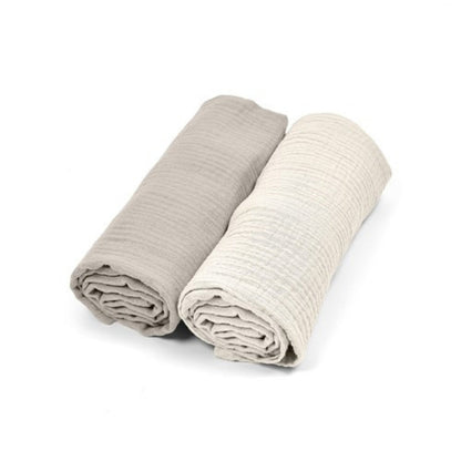 Pack 2 Muselinas De Algodón 70x70 Para Bebé Beige_0