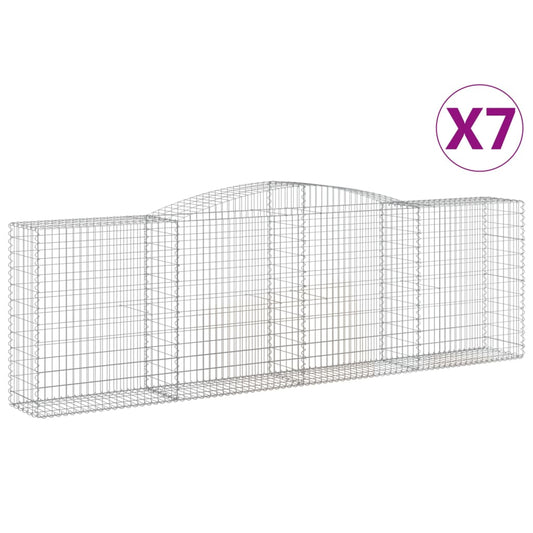 Cestas De Gaviones 7 Uds Forma De Arco Hierro 400x50x120/140 Cm_0