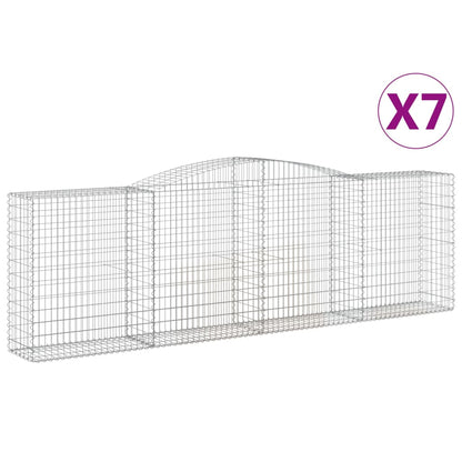 Cestas De Gaviones 7 Uds Forma De Arco Hierro 400x50x120/140 Cm_0