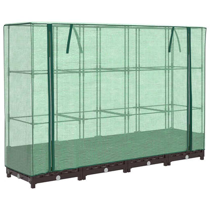 Arriate Con Cubierta Invernadero Aspecto Ratán 160x40x123 Cm_0