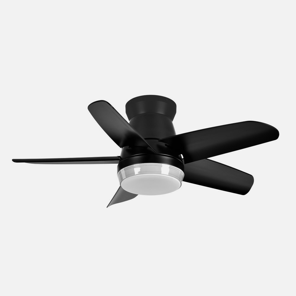 Ventilador Dc Neutron 24w 2400lm Negro 5 Aspas 91d 3000k,4500k,6000k, Remoto+temporizador+memoria_1