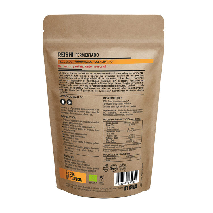Reishi Fermentado Bio -con Prebióticos, Probióticos, Postbióticos-21g - Orgánica Superfoods_1