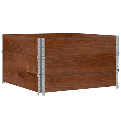 Jardinera De Madera Maciza De Pino Marrón 100x100 Cm_0