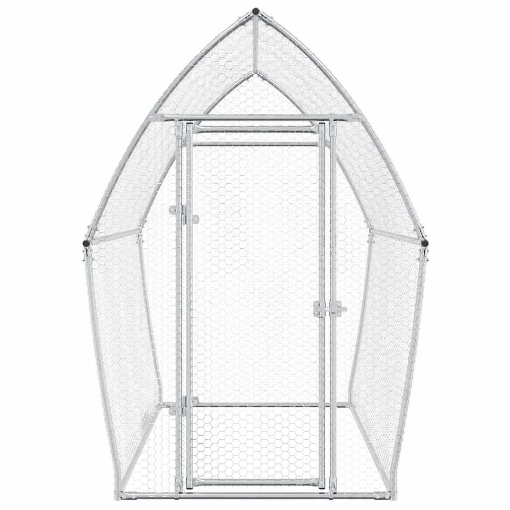 Vidaxl Jaula Para Gallinas Acero Galvanizado Plateado 200x105x182 Cm_4