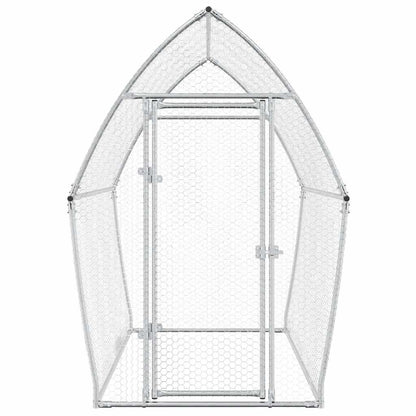 Vidaxl Jaula Para Gallinas Acero Galvanizado Plateado 200x105x182 Cm_4