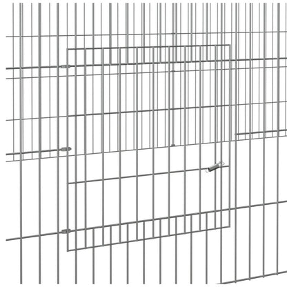 Vidaxl Jaula Para Conejos 2 Paneles Hierro Galvanizado 220x110x55 Cm_5