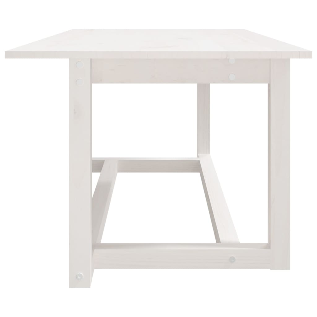 Mesa De Centro De Madera Maciza De Pino Blanco 110x55x45 Cm_2