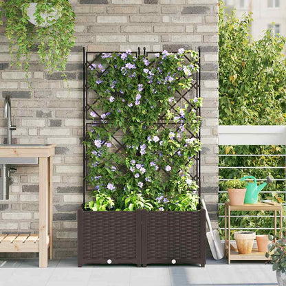 Vidaxl Maceta De Jardín Con Enrejado 2 Pcs Marrón 80 X 40 X 143 Cm Pp_1