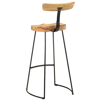 Taburetes De Barra 2 Uds 49x43x103 Cm Madera Maciza De Mango_2