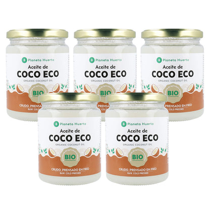Pack 5x Aceite de coco ECO Planeta Huerto 430 ml