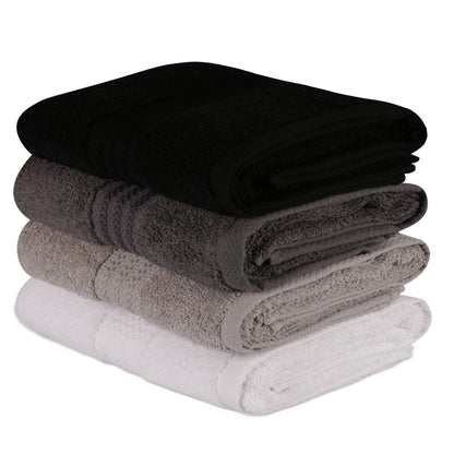 Juego De Toallas De Mano (4 Piezas) Blanco, Gris, Gris Oscuro Y Negro_0