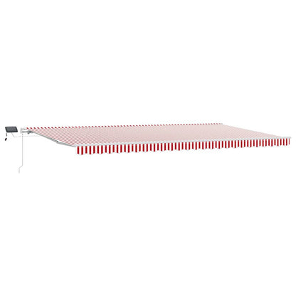 Toldo Retráctil Rojo Y Blanco 600 X 350 Cm Tela Y Aluminio_0