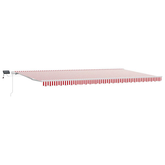 Toldo Retráctil Rojo Y Blanco 600 X 350 Cm Tela Y Aluminio_0
