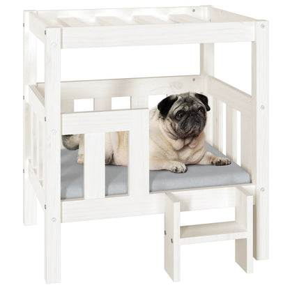 Vidaxl Cama Para Perros Madera Maciza De Pino Blanco 65,5x50,5x70 Cm_3