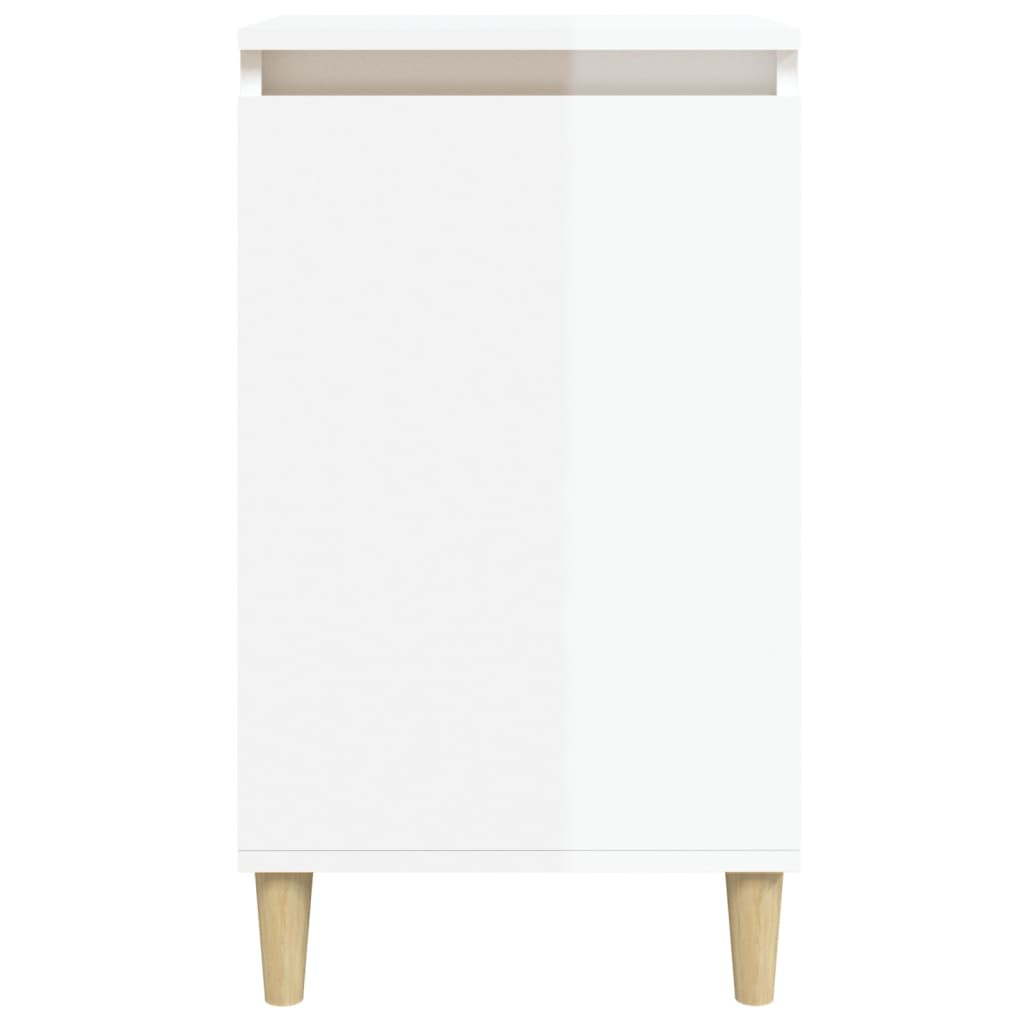 Mesitas De Noche 2 Uds Madera Blanco Brillante 40x35x70 Cm_3