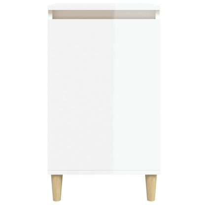 Mesitas De Noche 2 Uds Madera Blanco Brillante 40x35x70 Cm_3