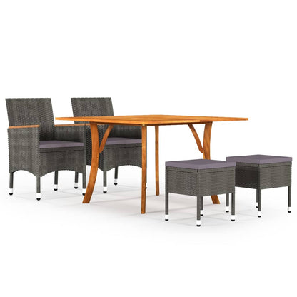 Vidaxl Juego De Comedor De Jardín De 5 Piezas Gris_0