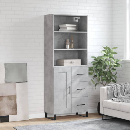 Aparador Alto Madera Contrachapada Gris Hormigón 69,5x34x180 Cm_0