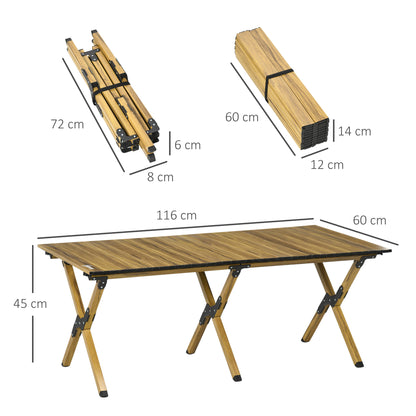 Outsunny Mesa De Camping Plegable De Aluminio 116x60x45cm Con Bolsa De Trasporte_2