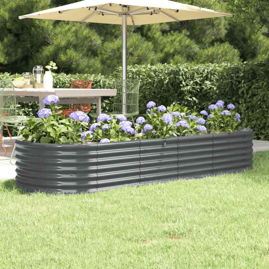 Jardinera Arriate Acero Galvanizado Antracita 224x80x36 Cm_1