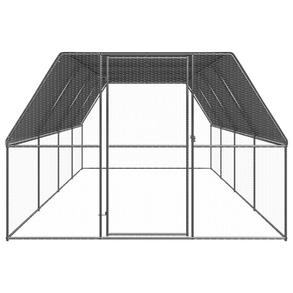 Vidaxl Jaula Gallinero De Acero Galvanizado 3x8x2 M_1
