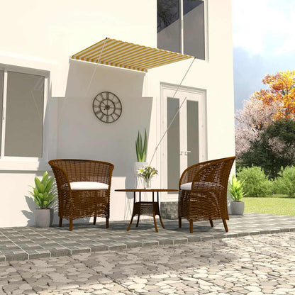 Toldo Retráctil Amarillo Y Blanco 100x150 Cm_1