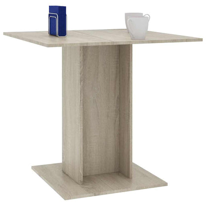 Mesa De Comedor De Madera Contrachapada Color Roble 80x80x75 Cm_3