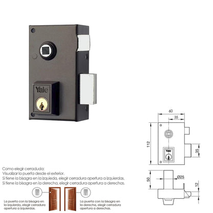 Cerradura Yale   56-b/hp/60/ Derecha_1