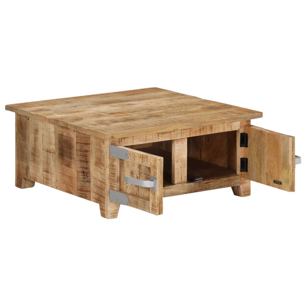 Mesa De Centro De Madera Maciza De Mango 67x67x30 Cm_1