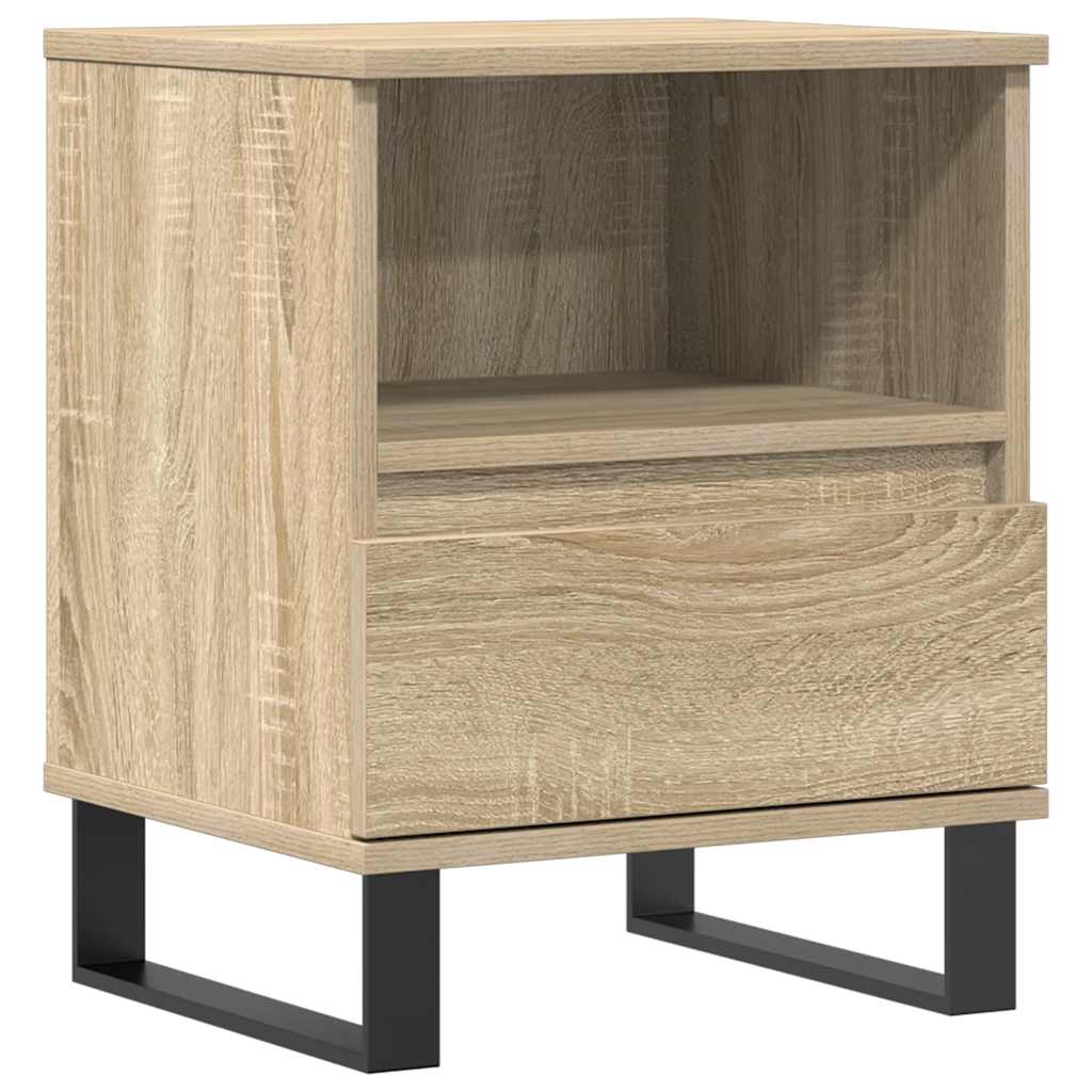 Mesita De Noche Madera De Ingeniería Roble Sonoma 40x35x50 Cm_0