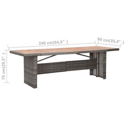 Vidaxl Set De Comedor De Jardín 9 Pzas Y Cojines Ratán Sintético Gris_2