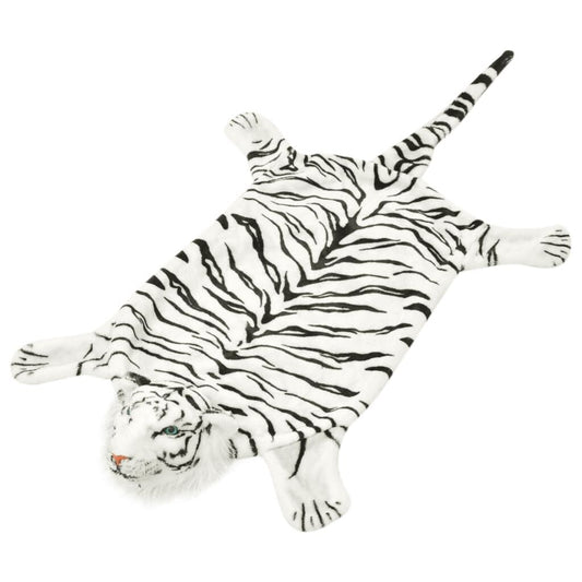 Vidaxl Alfombra Afelpada De Tigre 144 Cm Blanca_0
