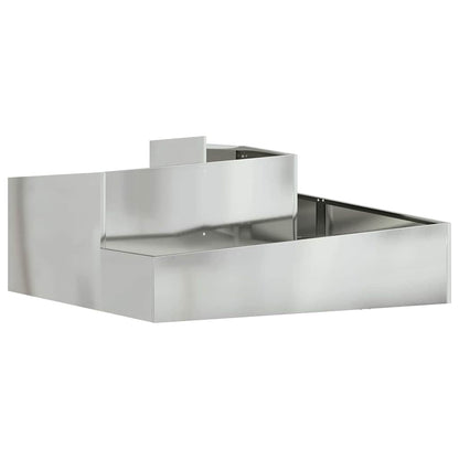 Macetero De Jardín Plateado 100 X 100 X 50 Cm Acero Galvanizado_0