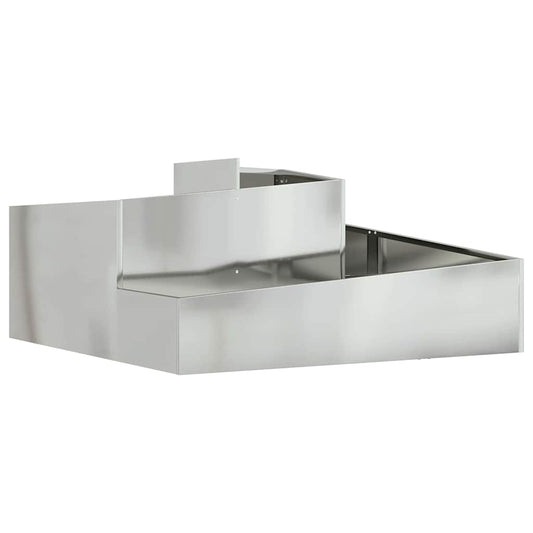 Macetero De Jardín Plateado 100 X 100 X 50 Cm Acero Galvanizado_0