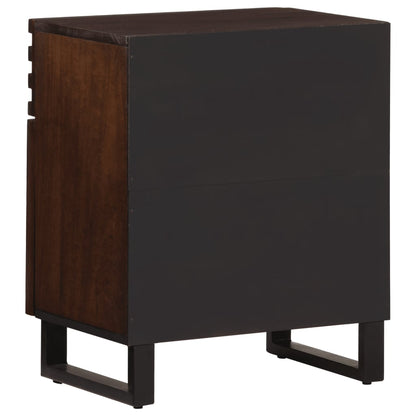 Mesita De Noche Madera Maciza Mango Marrón 50x34x60 Cm_2