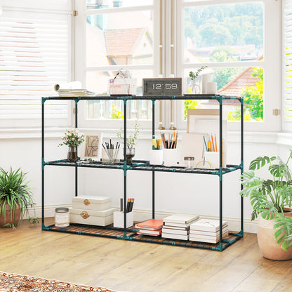 Outsunny Soporte Para Plantas De 3 Niveles De Acero 143x48x100 Cm Verde Oscuro_3