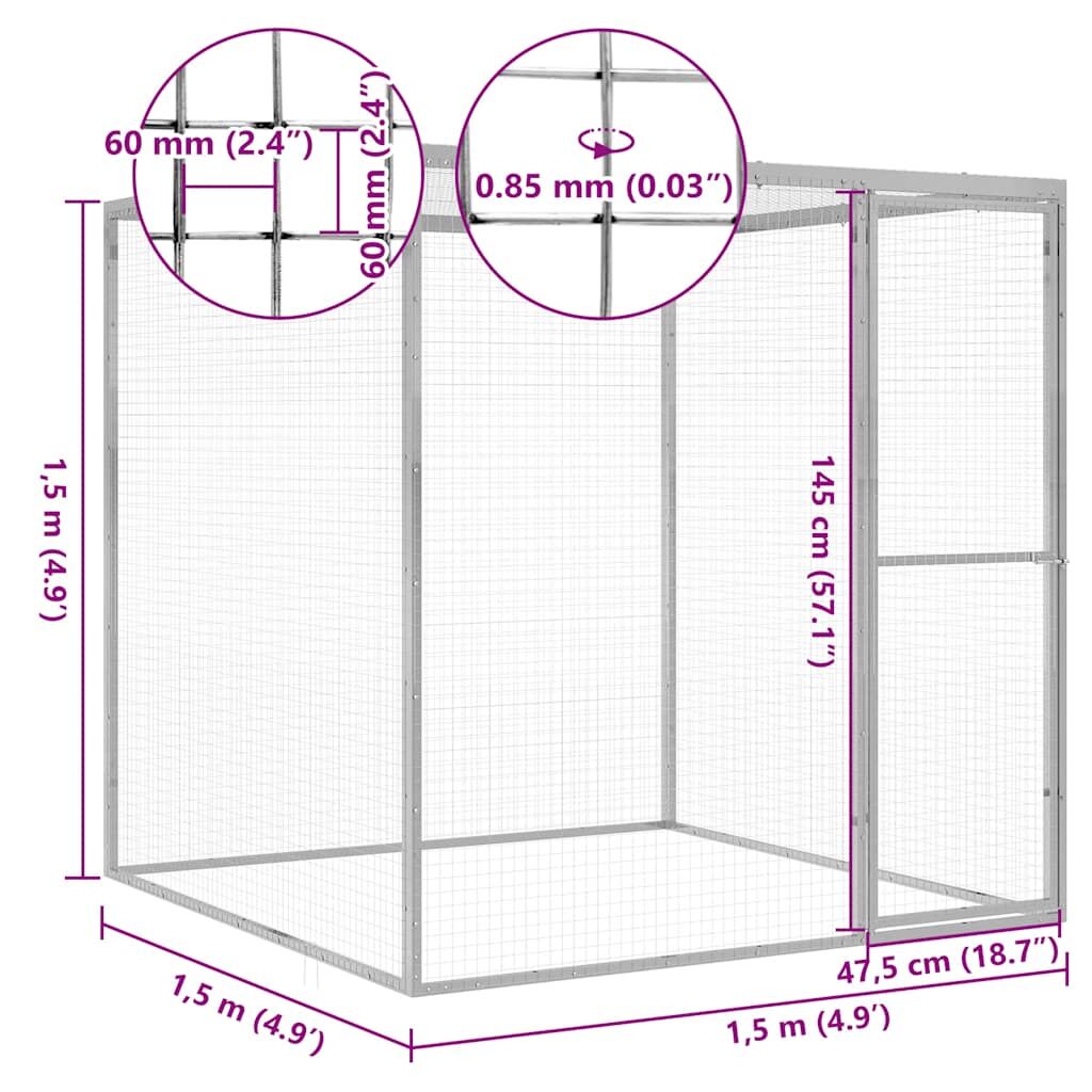 Vidaxl Jaula Para Gatos Acero Galvanizado 1,5x1,5x1,5 M_4
