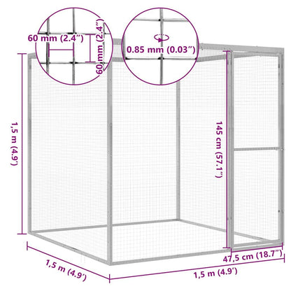 Vidaxl Jaula Para Gatos Acero Galvanizado 1,5x1,5x1,5 M_4